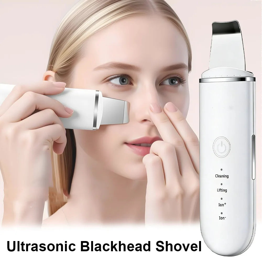 Ultrasonic Skin Scrubber Deep Cleaning Facial Skin Care Face Lifting Machine Ultrasonic Cleaner